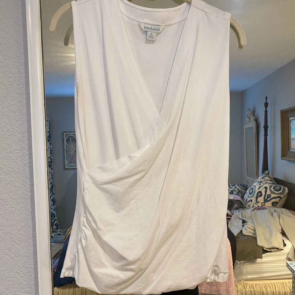 Fine Pima cotton white wrap top